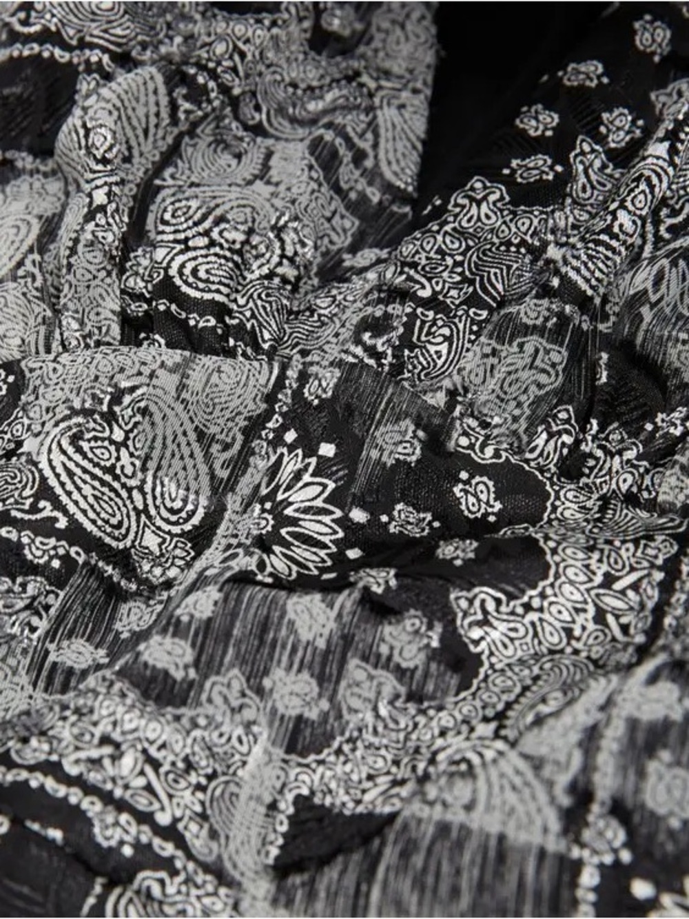 NWT The Kooples Bandana Print V-Neck Midi Dress Black & White Size S (EU 1) - Picture 11 of 11